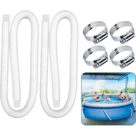 Tuyau de Rechange Piscine - - 2PCS - Ø32mm - 1,5m - 4 Colliers Métalliques (1/3)