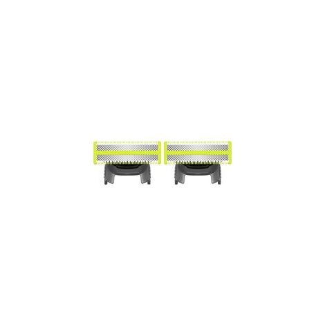 Lot de 2 têtes de rechange compatibles avec Philips OneBlade, , pour les modèles QP2520, QP2620, QP2724 et QP2834, technologie qui épouse les contours, design compact, noir