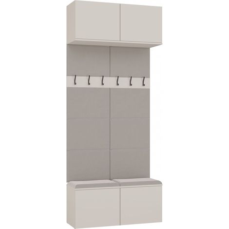 Armoire double pour couloir, série Haga - Cachemire, siège, armoires, cintres (1/5)