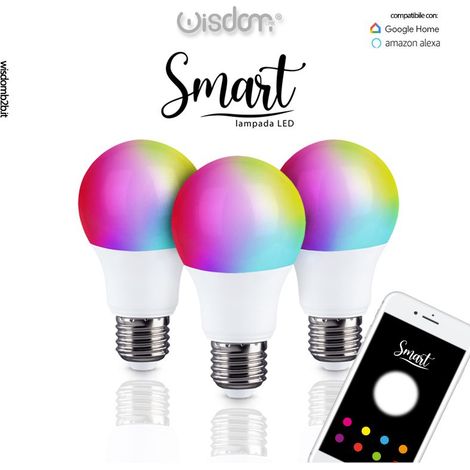 Lampadina LED SMART Home RGB-W 10W attacco E27 compatibile con Google Home ed Alexa