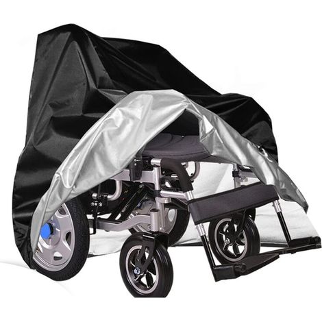 Funda protectora para silla de ruedas eléctrica, funda impermeable para silla de ruedas manual, funda para exteriores contra la lluvia y el polvo, 100x75x100cm (negra) (1/5)