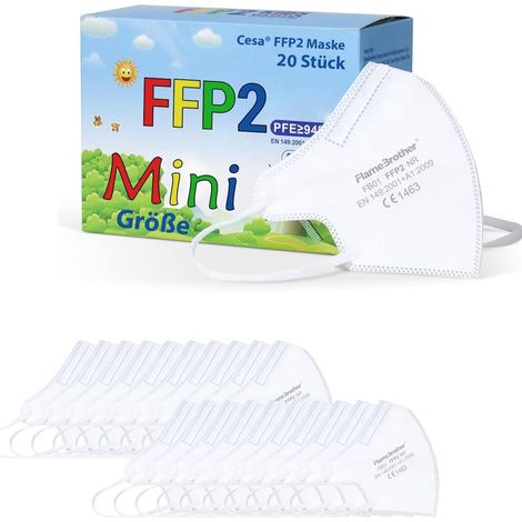 Lot de 20 mini masques respiratoires FFP2 - Protection de la bouche et du nez (1/5)