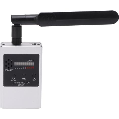 Kameradetektor 300 MHz bis 2700 MHz, Ton- und Vibrationsfunktion, LED-Anzeige, HF-Signalscanner-Einstellung, drahtloser Signaldetektor, Silber (1/5)