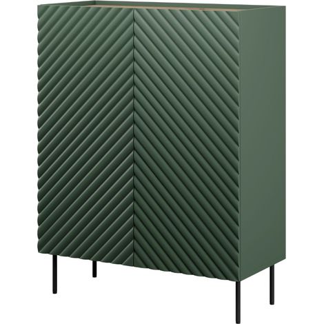Buffet haut vert et bois 2 portes 2 tiroirs Emile (1/5)