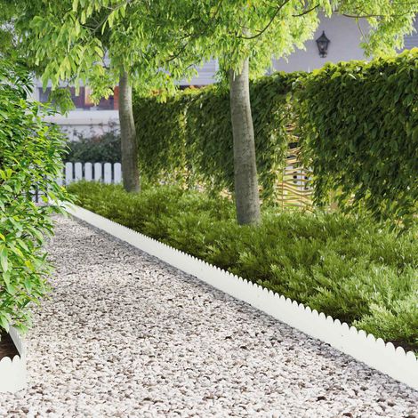 Teenpull – Raseneinfassung 30 pcs 103 x 20 cm Stahl Weiß (1/5)