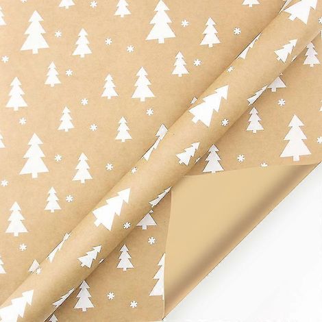 Packung mit 10 Rollen recycelbarem Kraftpapier zum Einpacken von Weihnachtsgeschenken.