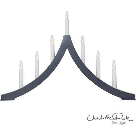 Star Trading Arc de lumière Pagod, anthracite, bois, 7 flammes, 60cm