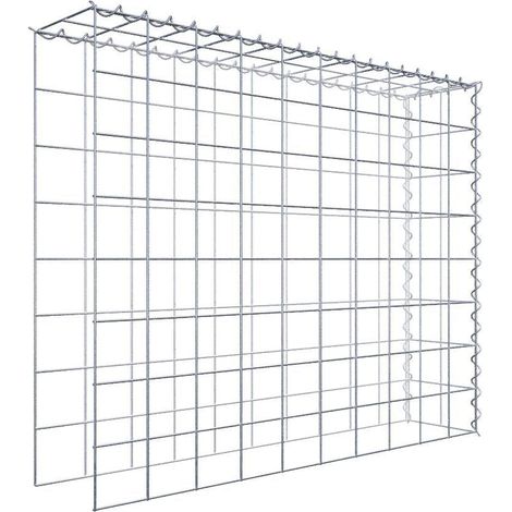 Gabiondeco - Gabion - Element de prolongation en hauteur et en longueur 100 cm x 80 cm x 20 cm (L x H x P). maille 10 x 10 cm. Spirale. Attention il manque deux gri... (1/5)