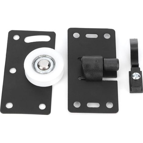 Jeu de roues de porte coulissante, quincaillerie de poulie de porte en acier laminée à froid pour armoire, placard, garde-robe (1/5)