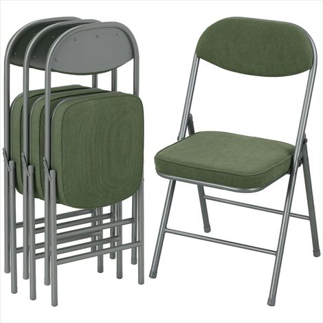 Banc de salle à manger Chaises pliantes velours côtelé vert lot (1/5)