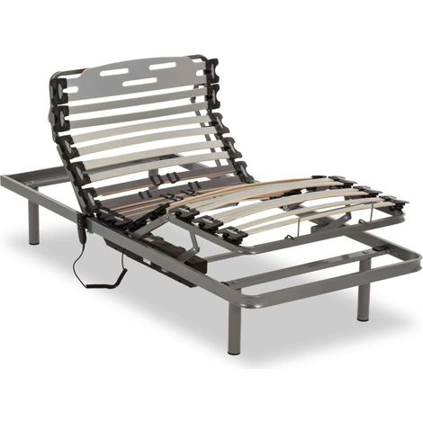 Nalui Somier articulado 67x180x25cm Gris ProCare con Mando ProCare, 11 Láminas Madera de Haya de 10 cm y Estructura de Acero