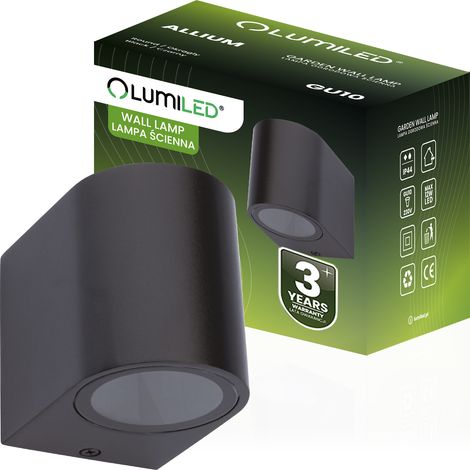 Applique murale de jardin, façade, lampe d'extérieur, GU10, ALLIUM, noir, LUMILED (1/5)