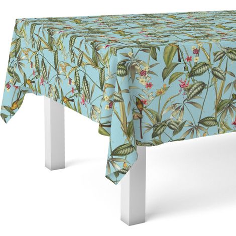 Nappe Toile cirée Lavable rectangulaire 220x140 cm Bleue (1/5)