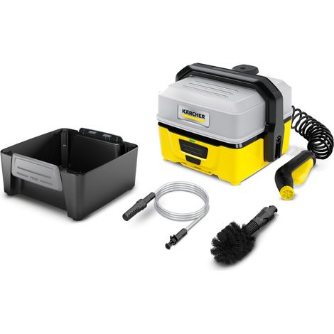 Nettoyeur à Pression Mobile OC 3 + Kit Aventure, Débit : 2 L/h, Réservoir d'eau : 4 L, Tuyau : 2,8 m, Buse à Jet Plat, Flexible d’Aspiration d’Eau, Brosse Universelle, Boîte de Rangement (1/5)
