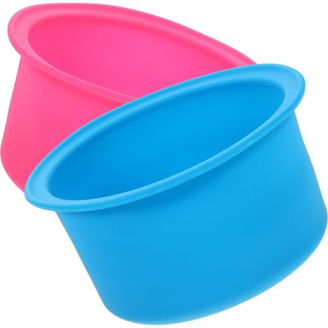 2pièces Chauffe-cire Silicone Pot De Fusion De Cire Accessoire Pour Épilation Bol Antiadhésif Pour Fondre La Cire (1/5)