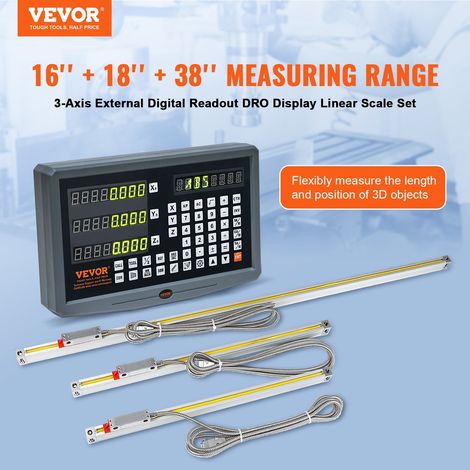 Kit Affichage numérique, 400, 450, 950 mm, échelle linéaire 3 axes DRO tige support porte-couteau plaque boîtier montre cordon d'al… (1/5)