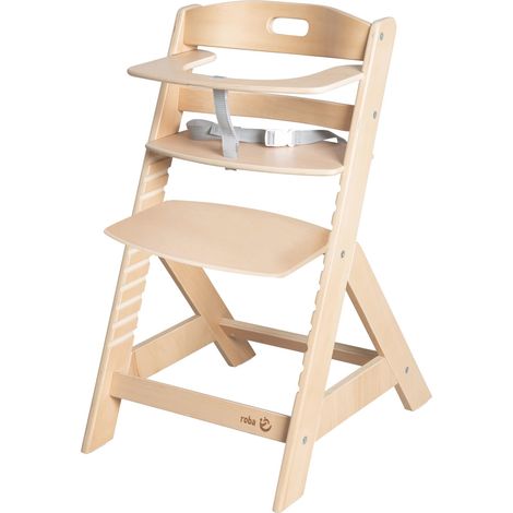 Chaise haute pour bébé Liv Up - Chaise haute évolutive en bois - À partir de 6 mois jusqu'à 70 kg - Naturel (1/5)