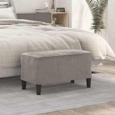Banc - Banc de salon - Banc de table Gris clair 70x35x41 cm Velours BV214625 - BonneVie (1/5)