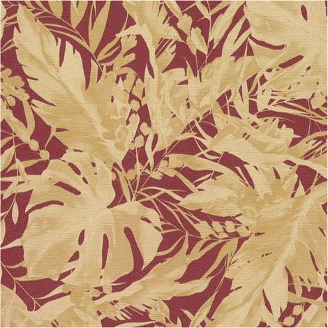 Nature wallpaper wall Profhome 790635 hot embossed non-woven wallpaper slightly textured with floral ornaments subtly shimmering red wine red gold ochre yellow 5,33 m2 (1/5)