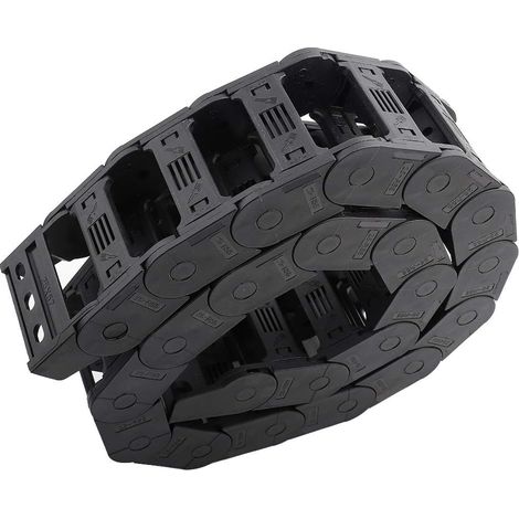 Accessoire de machine à graver, porte-fil de chaîne, câble de remorquage noir avec connecteurs d'extrémité, porte-câbles pour fraiseuse à routeur CNC (100 cm 25 x 57 mm) (1/5)