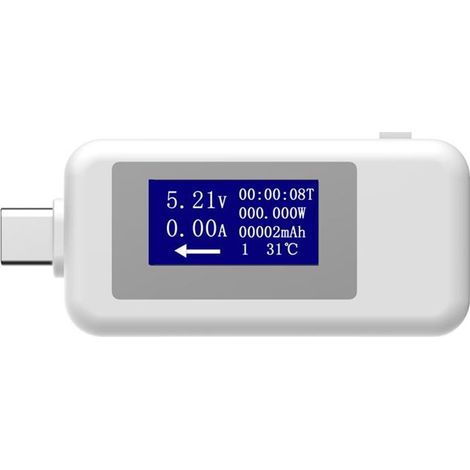 KWS1802C Tester USB Multifuncional Medidor de Corriente Tipo C Pantalla Digital (1/4)