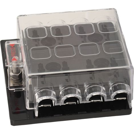 Boîtier étanche ATC/ATO pour fusibles à lames automobiles 12-36 V CC, adapté aux voitures, bateaux, camping-cars, remorques, camions, fourgonnettes, 8 voies (1/5)