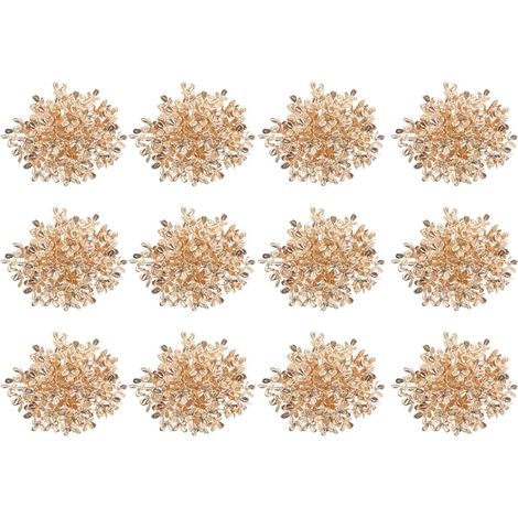 12 Têtes D'hortensia Artificielles Texture Réaliste et Aspect Naturel en Plastique Dorées pour Décoration Élégante pour Arrangements et Fêtes (1/5)