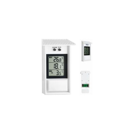 Thermomètre numérique extérieur étanche – Plage de mesure -20...+50°C – Fonction mémoire pour valeurs maximales et minimales – Utilisation intérieure/extérieure (1/5)