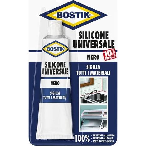 12 x BOSTIK SILICONE UNIVERSALE 60 ML NERO BLISTER