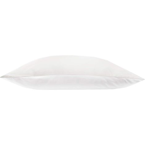 Taie Oreiller Soie Mûrier 19 mommes, Dessous Coton, 50x75cm, Fermeture Enveloppe (Blanc)