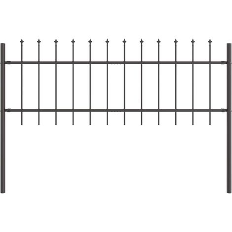 Maison Exclusive - Gartenzaun 2 pcs Grau 3,4 x 0,6 m Pulverbeschi