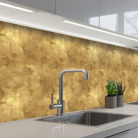 Kitchen Splashback Industrial - Texture - Gold 250x60 cm (1/5)