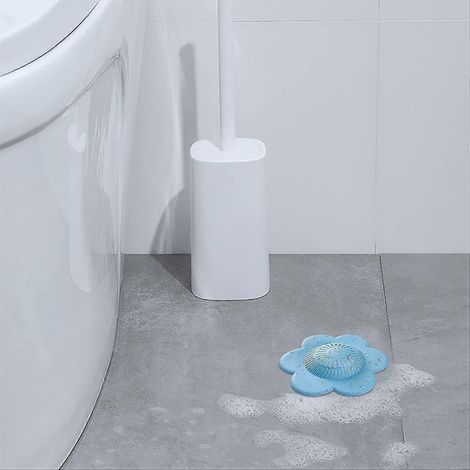 Protection anti-cheveux pour baignoire et douche, avec ventouses, filtre en silicone en forme de fleur pour lavabo, peinture pour baignoire et salle de bain (1/4)