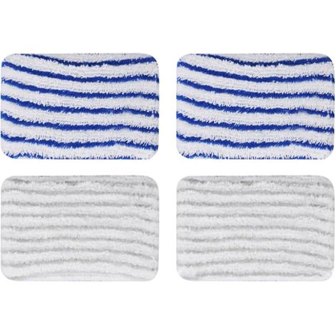 4 Pièces Clean and Steam Lingette, Clean and Steam Accessoires, Serpillere Balai Vapeur pour Rowenta Clean & Steam ZR850002 ZR005801 ZR005804 (Gris et Bleu) (1/5)