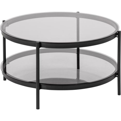 Mesa de centro Norsica 623 , 42x0x0cm, Diámetro: 79, Vidrio templado, Redonda (1/5)