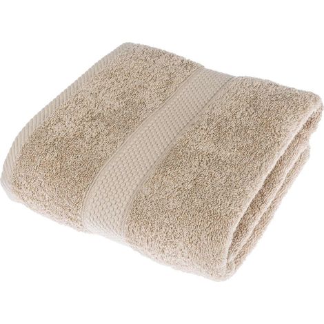 HOMESCAPES Frottee Duschtuch 100% Baumwolle beige