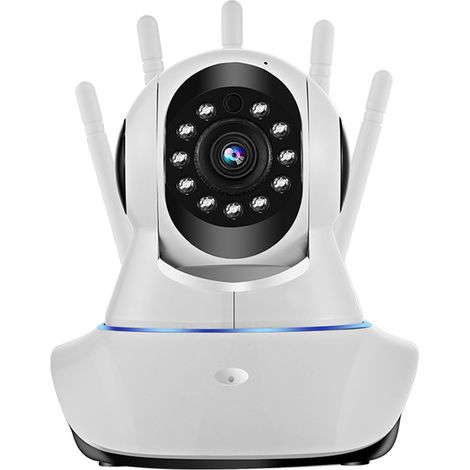 cámara de seguridad, visión de 360°, detección de movimiento, seguimiento automático, comunicación bidireccional, visión nocturna 1080p, para exteriores. (1/5)