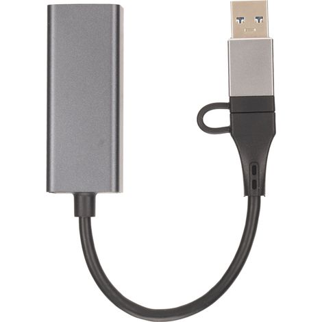 Adaptateur USB-C vers RJ45 10/100/1000 Mbps auto-adaptatif, compatible USB 3.0 et 2.0, pour ordinateurs portables et tablettes. (1/5)
