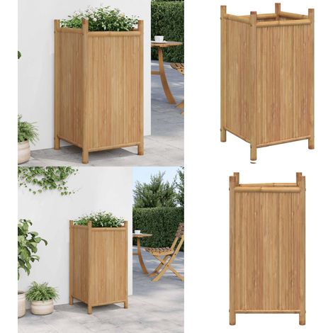 Pflanzkübel 40x40x80 cm Bambus - Bambuskiste - Hochbeet - Blumenerde - Gartendeko - Pflanzkasten - Home & Living (1/5)