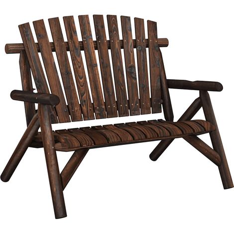 vidaXL Banco de jardín de 2 plazas madera maciza abeto 119x85x98 cm (1/2)