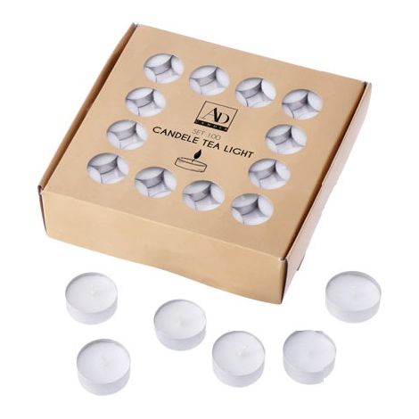 Set 100 Pezzi Candele Tea-Light Bianche Dimetro 3,75 cm 10 gr (1/2)