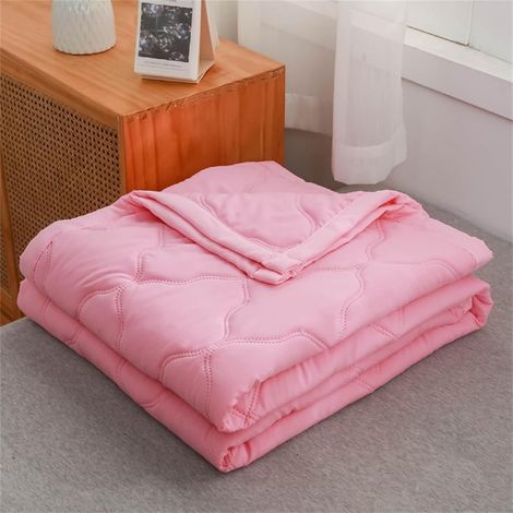 Couette été 200x230 cm rose, coton imprimé, fine lavable, 1-2 personnes, sans housse