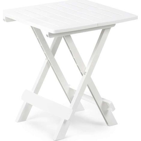 Ipae Progarden Adige Tavolino da Giardino Pieghevole - Bianco - 50x44 cm