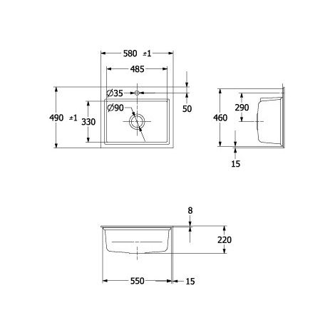 Villeroy & Boch 336A1FFU SP Subway Style 60 S Plat 6A 600x510