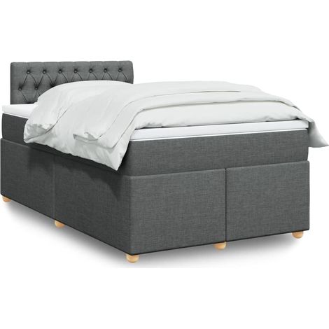 Boxspringbett mit Matratze Dunkelgrau 120x190 cm Stoff