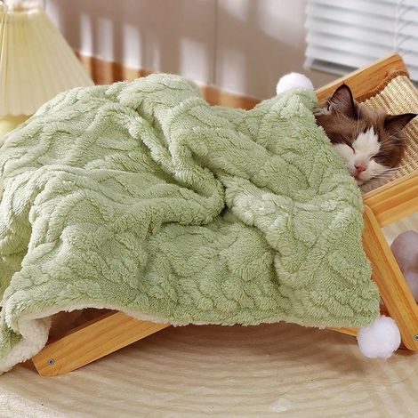 Couverture pour Chat & Petit Chien, 7055cm, Peluche Épaisse Double Face, Chauffante & Lavable, Confortable pour Intérieur (1/5)