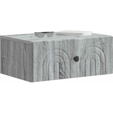 Maison Exclusive - Mobiletto da notte a muro 2 pcs Grigio Sonoma 49 x 34,5 x 20 cm