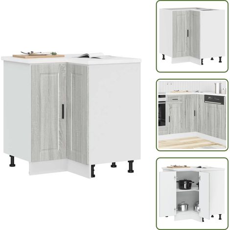 Mobile cucina - vidaXL Base ad Angolo Cucina Porto Grigio Sonoma in Legno Multistrato - Base cucina