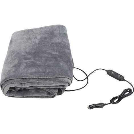 Couverture chauffante voiture contrôleur température – Minuterie 3 niveaux chauffage DC 12V 24V lavable portable flanelle voyage 59,06x43,31in gris (1/4)