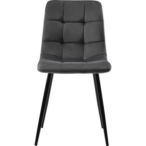 Ensemble repas 5 pièces avec table 140x80cm MDF motif marbre et 4 chaises en velours gris foncé avec pieds métal noir (1/5)